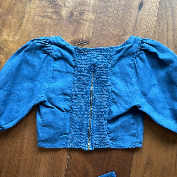 REFORMATION Yucca Linen Two Piece Matching Set / Dusty Blue Small 2 - Picture 5 of 7